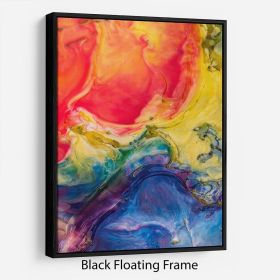 Abstract Red And Blue Floating Frame Canvas (Color: Grey, size: 16" x 12" / 42cm x 30cm (approx))