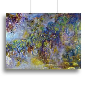 Wisteria 2 by Monet Canvas Print or Poster (Type: Standard Framed Canvas Print, size: 24" x 16" / 60cm x 40cm (approx))