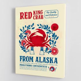 Crab kitchen print Canvas Print or Poster (Type: Standard Framed Canvas Print, size: 32" x 24" / 80cm x 60cm approx)