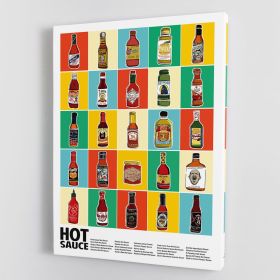 Hot Sauce Squares Standard Wall Art Canvas Print or Poster (Type: Poster Print, size: 16" x 12" / 42cm x 30cm approx)