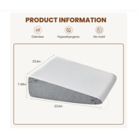 Wedge Pillow, Body Pillow , White& Grey (Option: Seven point five Inch)