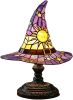 Lamps, Handcrafted Stained Glass Resin Wizard Hat Light Gothic Table Lamp for Halloween Decor, Spooky Night Light for Bedroom and Indoor Parties
