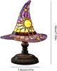 Handmade Gothic Witch Hat Night Light Ã¢â‚¬â€œWitch Hat Lamp Stained Glass LED Lamp, Spooky Halloween Decor, Indoor & Outdoor Witchcraft Gift