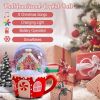 Christmas Snow Globes Gingerbread Man Village House in Cup Christmas Snow Globe with 8 Songs Color Changing Battery Operated Musical Box for Christmas