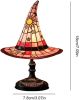 Handmade Gothic Witch Hat Night Light Ã¢â‚¬â€œWitch Hat Lamp Stained Glass LED Lamp, Spooky Halloween Decor, Indoor & Outdoor Witchcraft Gift