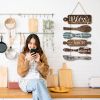 6 Pcs Bless The Food Before Us Farmhouse Kitchen Wall Decor Dining Room Collage Decorations Wall Art Rustic Hanging Wooden Roped Sign 13x21 Inches Ver
