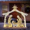 6ft 190LED Nativity Scene Brown Roof Christmas Lights, 30V 3.6W, Festive Home Decoration, Easy to Maintain, Create a Warm Holiday Atmosphere