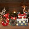 Christmas Joy Table Decorations, LED Lights Santa Claus in The Chimney Figurine Ornament