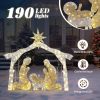 6ft 190LED Nativity Scene Brown Roof Christmas Lights, 30V 3.6W, Festive Home Decoration, Easy to Maintain, Create a Warm Holiday Atmosphere