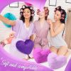 6 Pcs Faux Rabbit Fur Heart Pillows Fluffy Heart Throw Pillows Cute Couch Cushion Soft Decorative Throw Cushion for Bed Sofa Girls Women(12 x 11 Inch