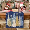 Christmas Table Runner 13x90 Inch, Xmas Trees Snowflakes Holiday Decorative Farmhouse Table Decoration for Kitchen Dinning