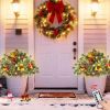 1pcs 20 Inch Christmas Hanging Basket Decorations with 30LED Warm White&Multicolored Light, Remote Control, 8 Mode, Timer