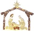 6ft 190LED Nativity Scene Brown Roof Christmas Lights, 30V 3.6W, Festive Home Decoration, Easy to Maintain, Create a Warm Holiday Atmosphere