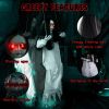 Scary Halloween Decorations Outdoor, Halloween Hanging Swinging Doll Girl with Sound & Slap Activated, Light Up Eyes Creepy Sound Expressions
