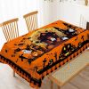 Hexagram Halloween Tablecloth Rectangle Pumpkin Tablecloths 60 x 84 inches Castle Ghost Table Cloth