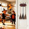 Halloween Decorations Broom Parking Sign with 3 Witch Brooms Ã¢â‚¬â€œ Themed Wooden Sign Porch Decor for Indoor Outdoor Door Home Wall Halloween Party
