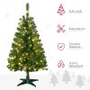 Pre-lit Artificial Christmas Tree Holiday Décor with Branches, Warm White or Colorful LED Lights, Auto Open