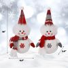 2 Pack Christmas Table Decorations, 10 Inch Lighted Plush Snowmen Figurines, Light Up Snowman Holiday Present