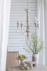 4 - Light Wood Chandelier, Hanging Light Fixture with Adjustable Chain for Kitchen Dining Room Foyer Entryway, Bulb Not Included