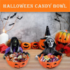 Halloween Candy Bowl, Halloween Decorations Animated Skeleton Candy Dish with Motion Activated