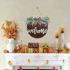 Welcome Wreath Sign for Front Door Porch Decor Farmhouse Front Door Wreath Rustic Style - Round Hanging Spring Summer Christmas Decoration for Home In