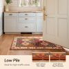 Washable Runner Rug 2x6, Moroccan Faux Wool Runner Rug Non Slip for Hallways Kitchen Entryway Laundry Room Bedroom Bathroom, Low Pile