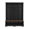 Farmhouse Hall Tree with 8 Hooks, Practical Entryway Bench with Open Compartments, 76.7"H Modern 3-in-1 Wooden Style Coat and Shoe Rack for Mudroom