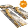 Three-piece kitchen rug set, non-slip and washable, abstract pattern kitchen hallway rug, soft and comfortable, suitable for sinks, floors, entrances