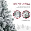 Prelit Artificial Christmas Tree Holiday Décor with Snow Flocked Branches, Warm White or Colorful LED Lights, Steel Base