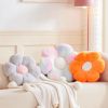 Flower Pillow Cute Decorative Throw Pillow with Faux Rabbit Fur Soft Daisy Plush Floor Cushion Aesthetic Flower Shaped Pillow Home Decor for Bed Sofa