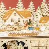 Christmas Advent Calendar, Light Up Wooden Holiday Decoration with 24 Countdown Drawers and LED Lights for Kids and Adults, Battery Operated, Natural